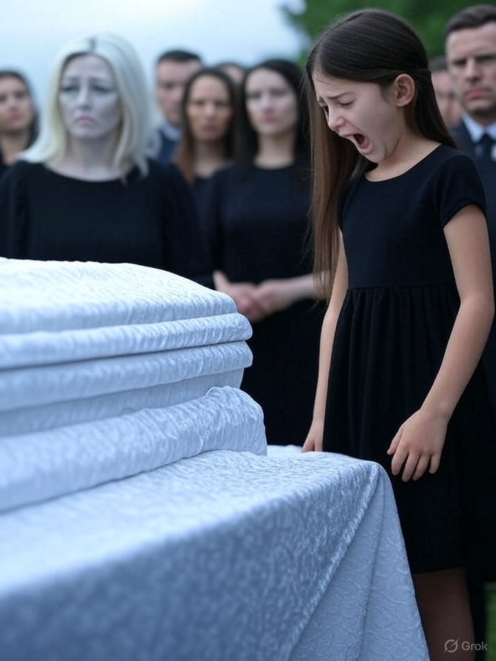 Podczas pogrzebu taty dziewczynka patrzy na trumnę i krzyczy, że tata tylko śpi… i wtedy wszyscy obecni dowiadują się czegoś strasznego