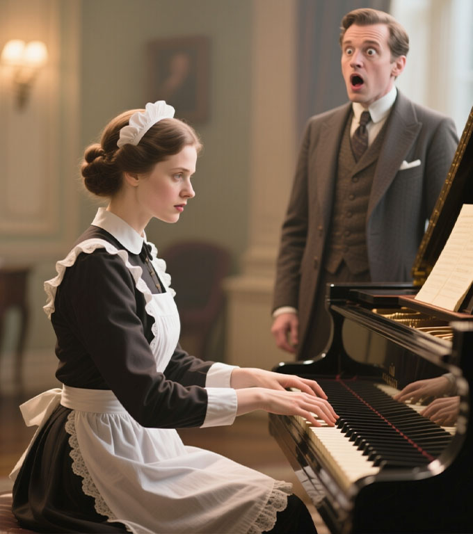 Cântă, servitoare! – zâmbi bogatul, dorind să facă o glumă. Dar când camerista apăsă pe clape, zâmbetul i se opri în gât…