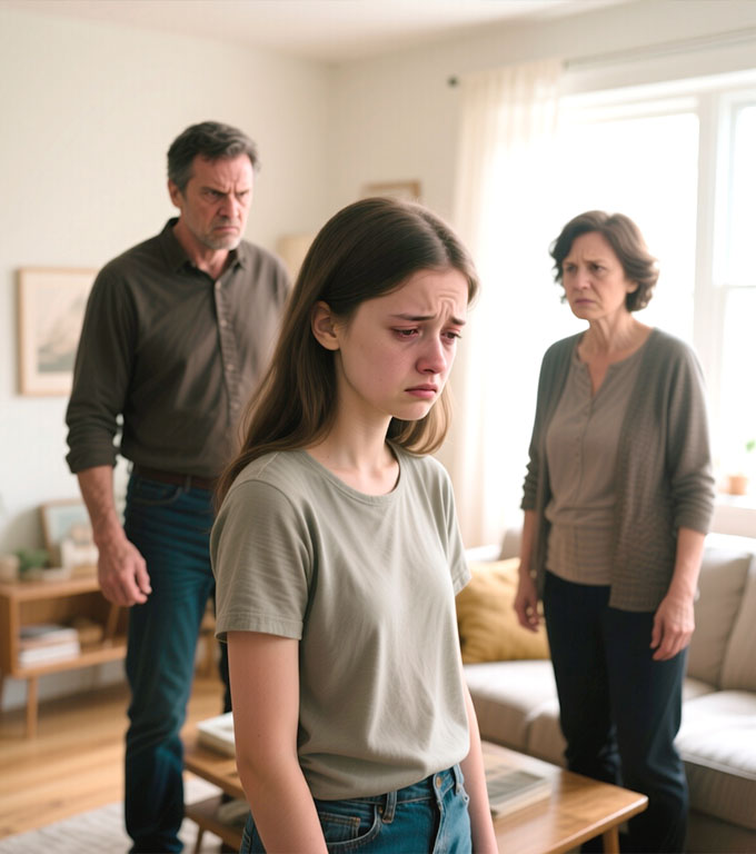 A rămas însărcinată devreme, la vârsta de șaisprezece ani. A fost descoperit întâmplător: în timpul unui control medical școlar, fata a refuzat categoric să intre în cabinetul ginecologului, iar profesoara ei și-a informat părinții.