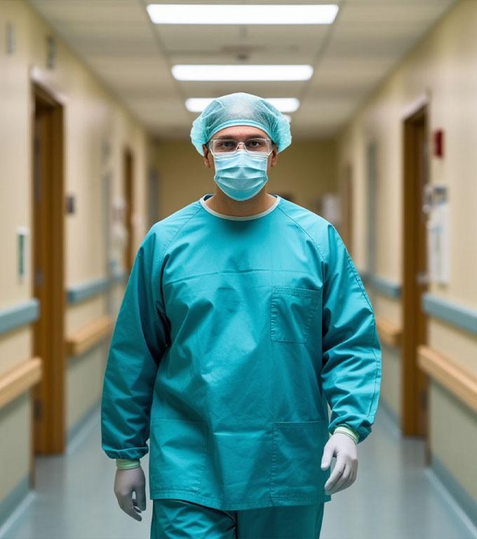 Wyszedł z sali operacyjnej, chwiejąc się, jakby stracił równowagę. Nogi drżały z napięcia, a ręce wydawały się puste po dwunastu godzinach walki.