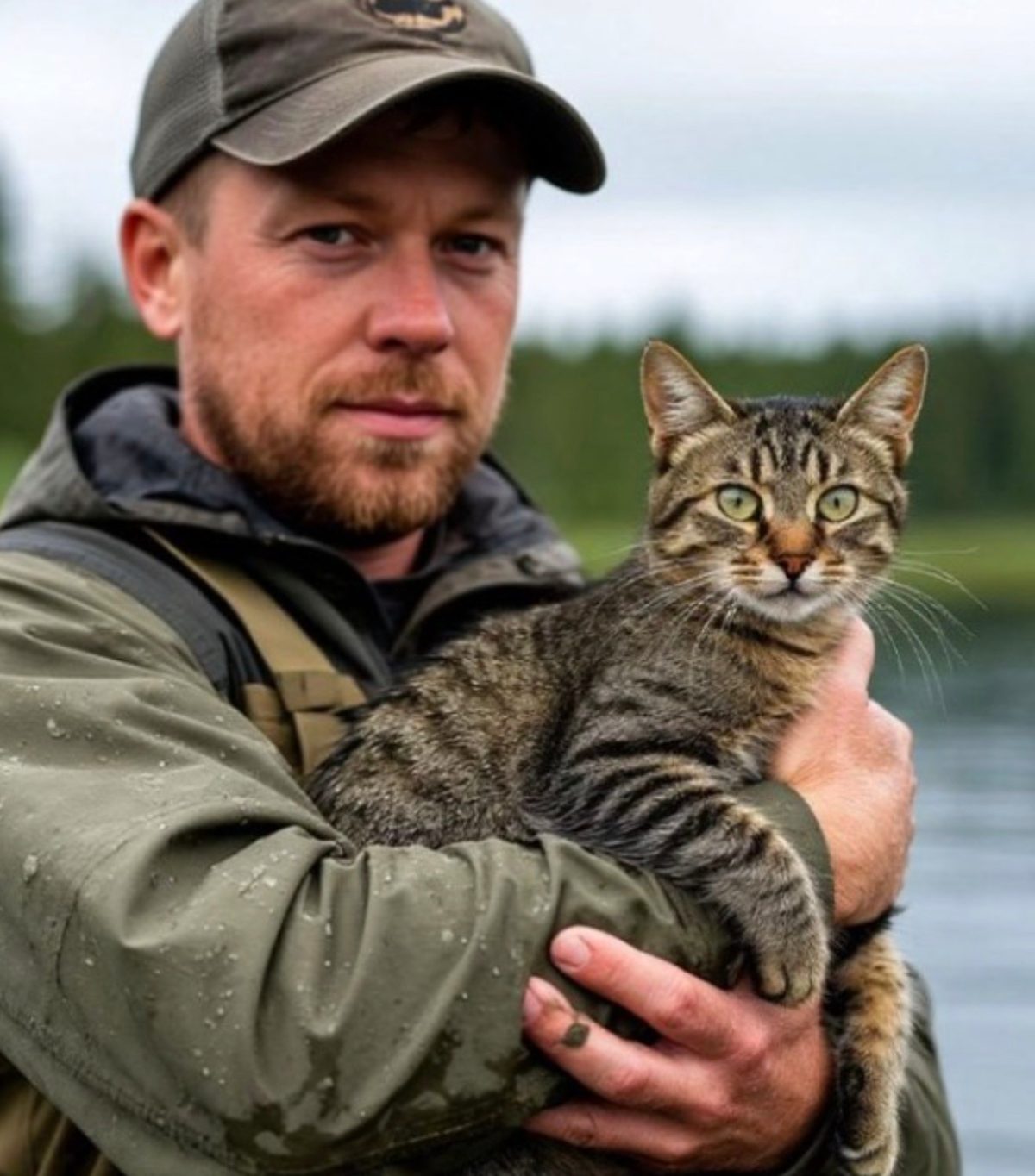 Pescarii au prins pisoiul, care înota spre oameni cu ultima sa uncie de putere.