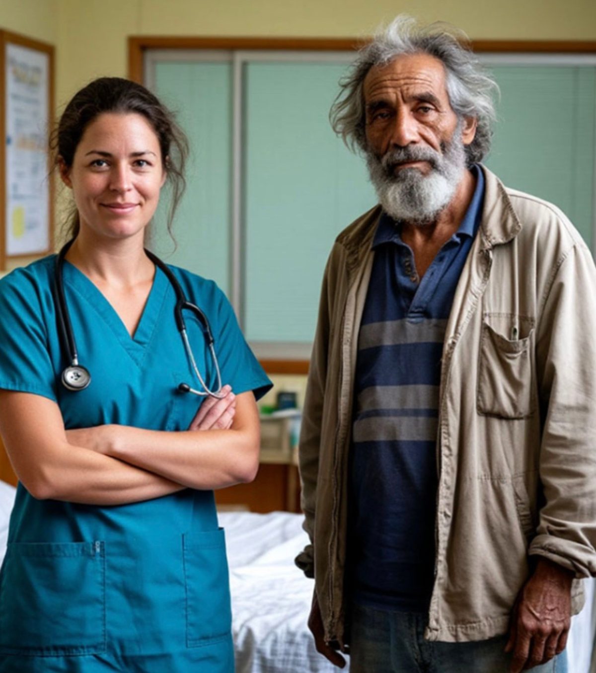 Soția unui medic a ajutat pe stradă un bărbat fără adăpost rănit, iar soțul ei dezgustat a alungat-o. Un an mai târziu, s-a trezit la masa ei.