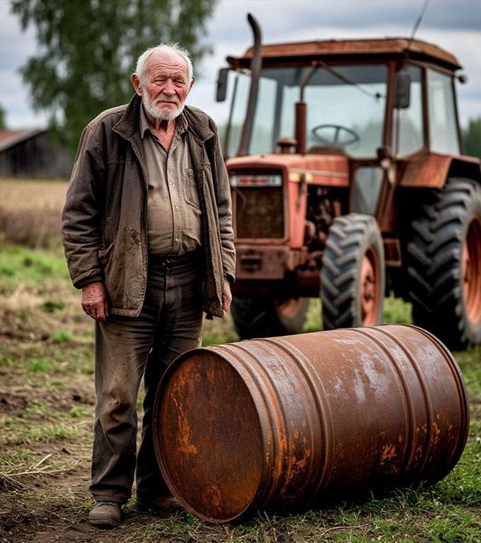 Ein grauhaariger Traktorfahrer hinterließ einem Waisenjungen ein rostiges Fass. Die Dorfbewohner lachten … doch nach der Beerdigung war das ganze Dorf erschüttert.