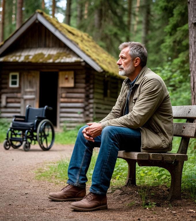 Der Mann war verkrüppelt und rettete seine Frau. Sie brachte ihn in ein weit entferntes Dorf und ließ ihn dort zurück.