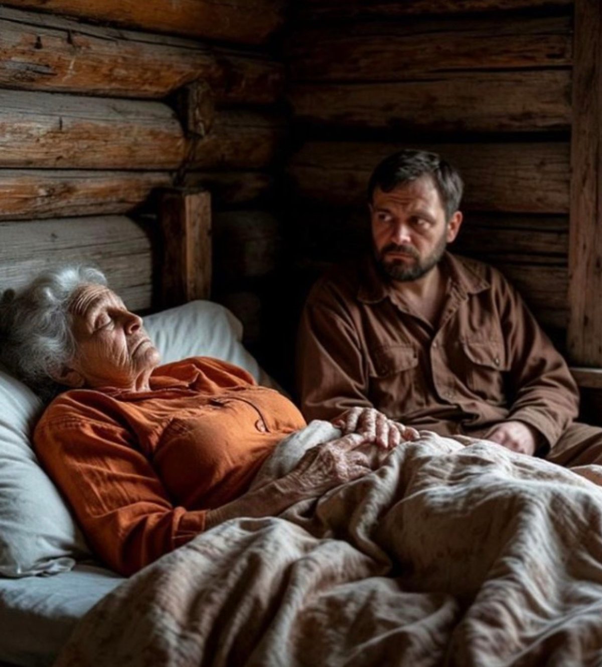 Spät in der Nacht, im Zimmer einer gelähmten alten Frau, für die die Ärzte keine Hoffnung mehr hatten, schlüpfte ein ehemaliger Häftling durch das Fenster.