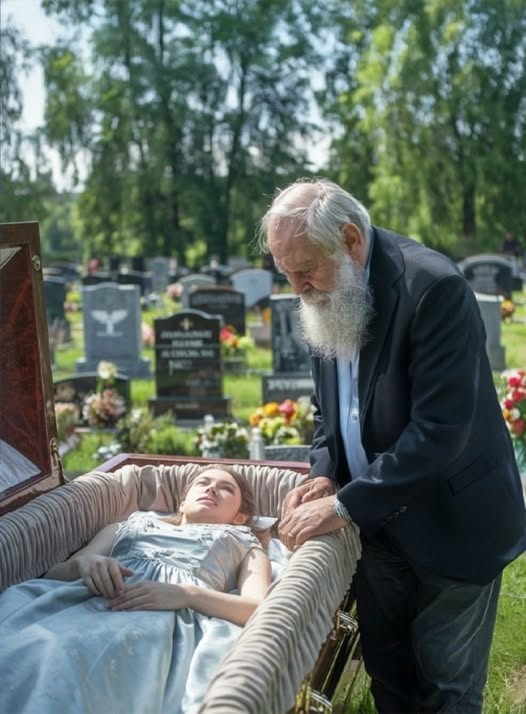 Bei der Beerdigung seiner Enkelin beugte sich ein 75-jähriger Großvater über den Sarg, um ihr Kleid zu glätten. Und sobald er ihn berührte … erstarrte er.