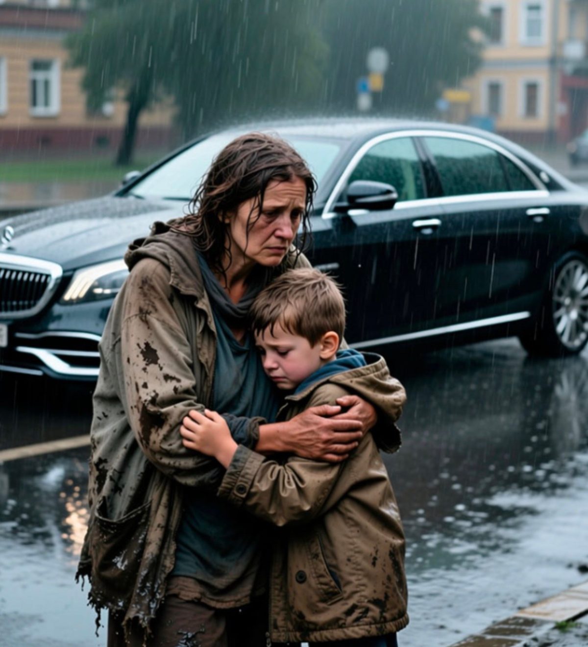 Bezdomna, ryzykując własnym życiem, uratowała bogatego chłopca, podczas gdy jego ojciec-milioner obserwował wszystko z luksusowego samochodu.