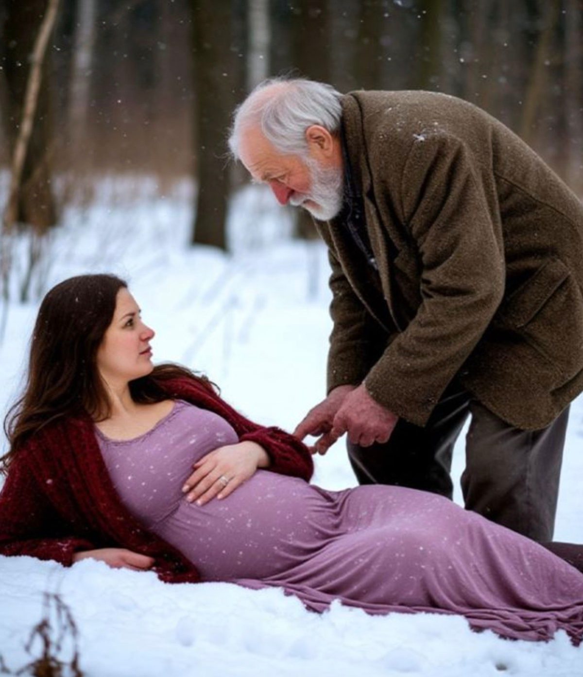 Starzec znalazł ciężarną dziewczynę w śniegu. Ur Ratował ją z zamieci, a ona przywróciła mu sens życia.