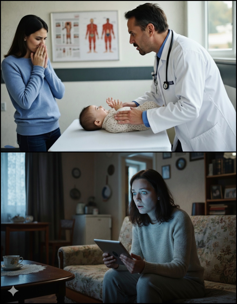 În timpul consultației pentru fetița mea de trei luni, medicul m-a întrebat: “Cine se ocupă de copil acasă?” “Soacra mea…” — am răspuns. Medicul a vorbit mai încet: “Instalați imediat camere ascunse!”