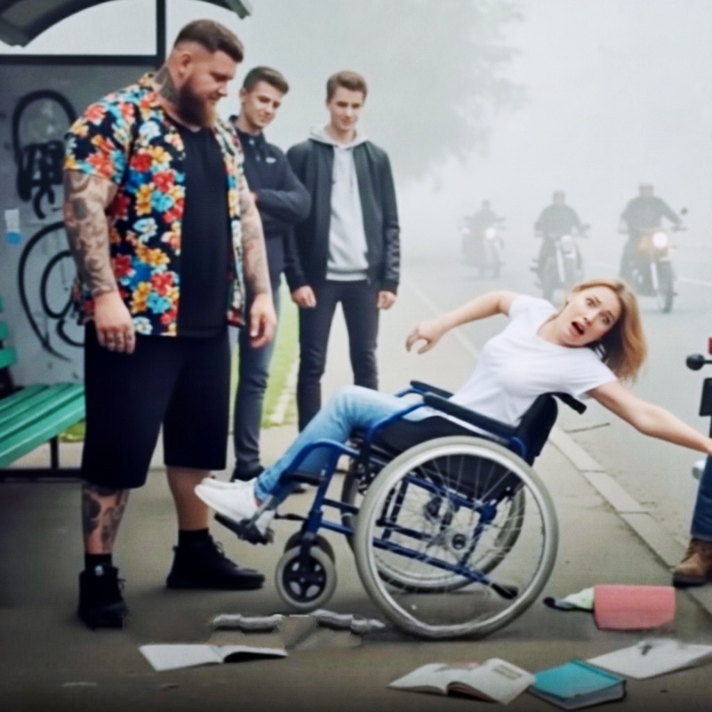 Chuligani popchnęli dziewczynkę z niepełnosprawnością… Ale po chwili przyjechało 99 motocyklistów.