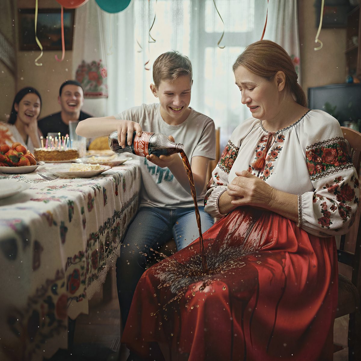 „Nie ma tu twojego miejsca! ” – krzyknął mój siostrzeniec, wylewając mi colę na kolana podczas urodzin babci.