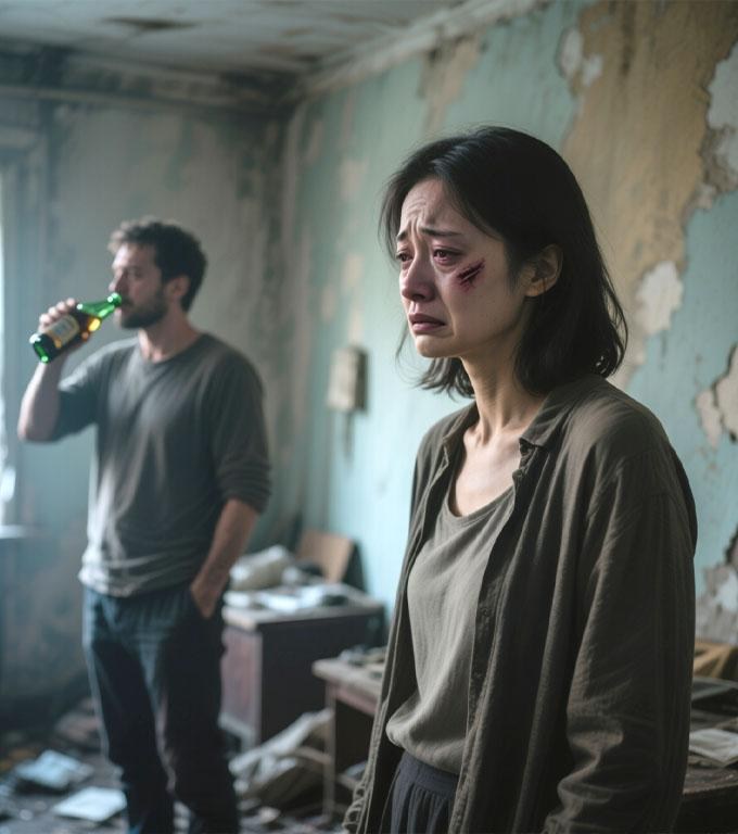 Din nou a întârziat la lucru. Șefa urma să o certe, dar a observat vânătaia de pe brațul ei.