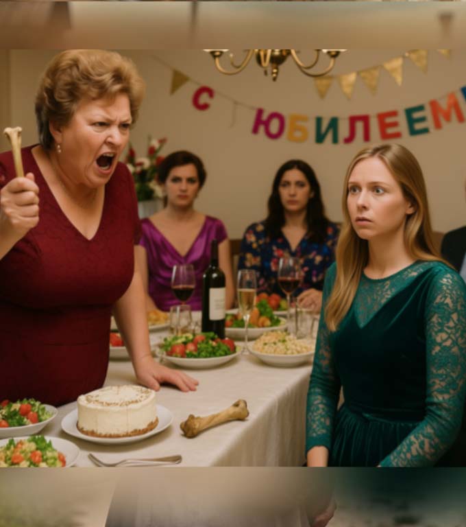— Egyél, neked ez nem új, a faludban rosszabb volt! — a szülinapi ünnepségen az anyós egy csontot dobott el.