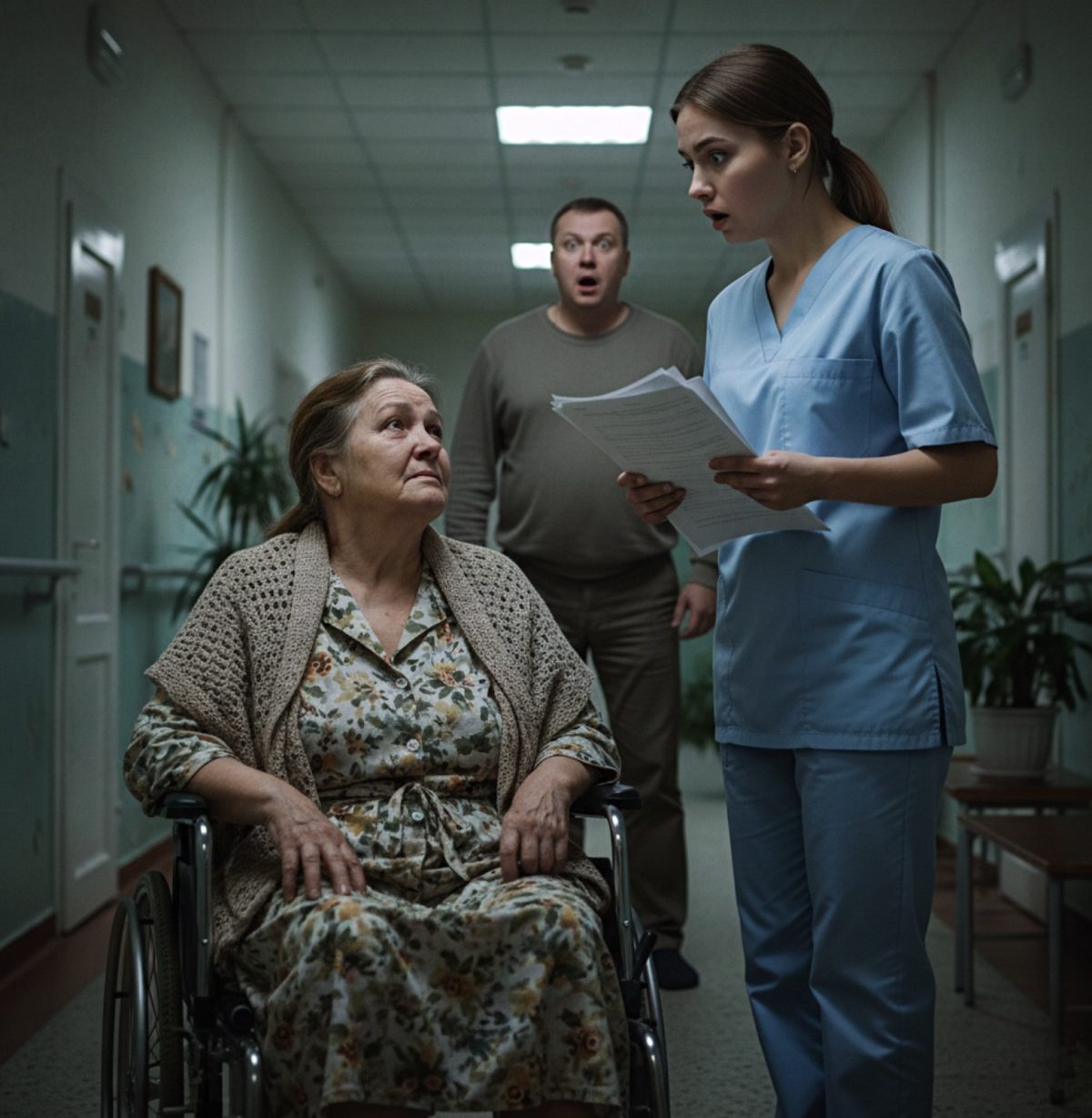 Denkt, dass seine Mutter eine Last ist, gab der Sohn sie in das billigste Altersheim.