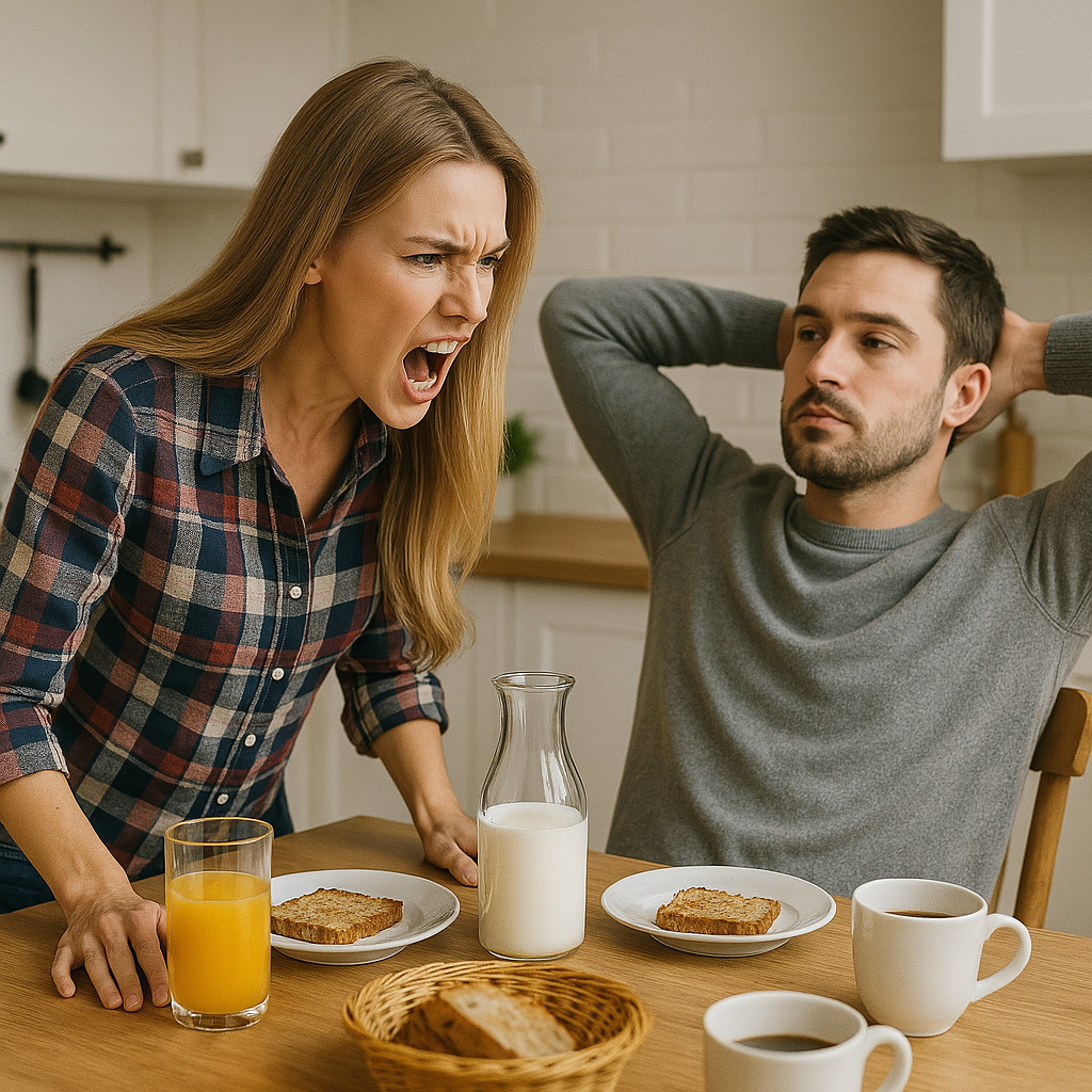 — Wo zur Hölle sind die Urlaubsgelder? — schrie Lena und fuchtelte mit einer leeren Schachtel vor dem Gesicht ihres Mannes, als wollte sie ihn damit schlagen.