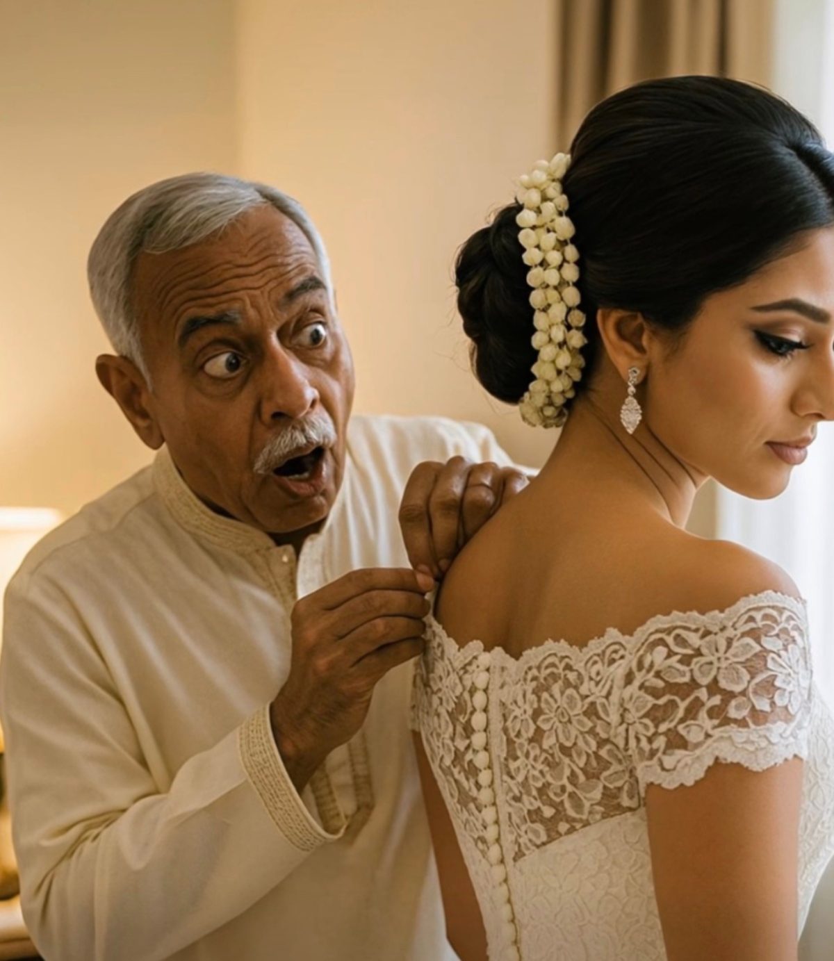 Mit 65 Jahren heiratete ein Mann die junge Tochter seines Freundes. In der ersten Hochzeitsnacht, als er ihr das Brautkleid ausziehen wollte, sah er etwas Entsetzliches.