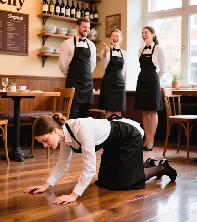 Zatrudnił nową kelnerkę, zmuszając ją do czołgania się na czworakach przed całym restauracją — a następnego dnia dowiedział się, czyją jest córką…