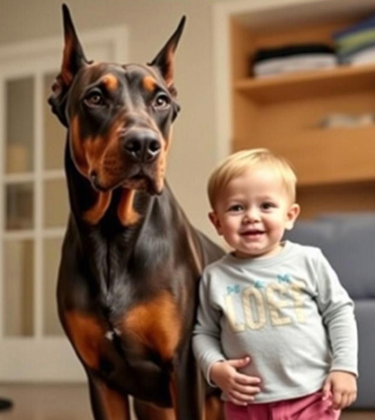 Die Mutter hatte keine Angst, ihr Kind mit einem Hund allein zu lassen, der in der Vergangenheit brutal geschlagen worden war.