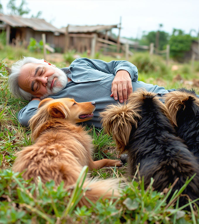 Emeryt już żegnał się z życiem… Aż wydarzył się CUD! Sfora psów zrobiła coś niemożliwego. Teraz mówi o tym nawet całe miasteczko!