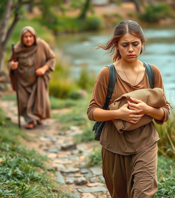 A folyó felé sétált, hogy megszabaduljon a gyerektől. De egy bottal a kezében lévő idős asszony szólt neki három szót – és minden megváltozott.
