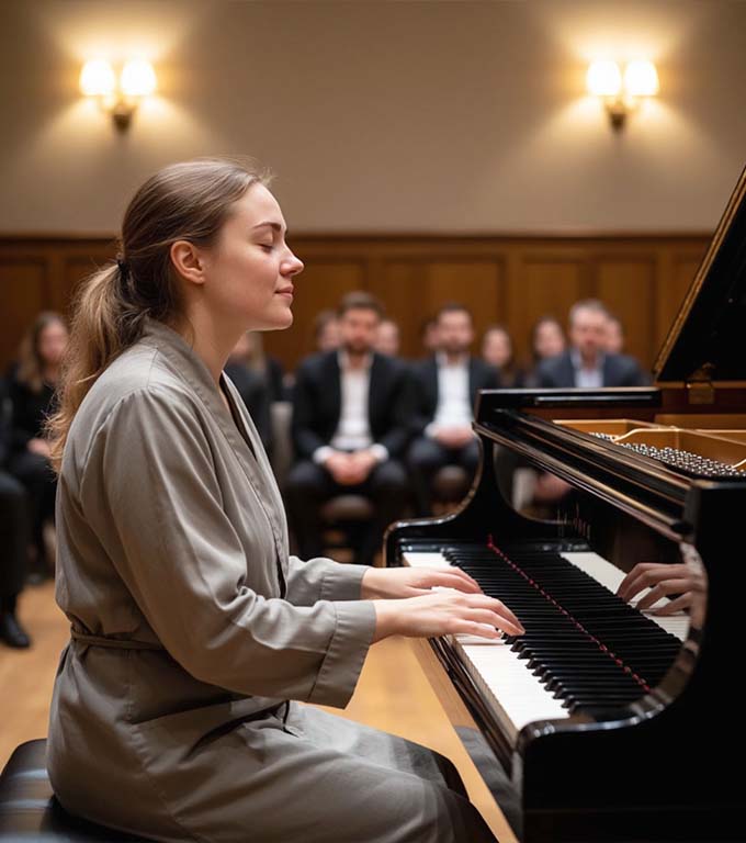 „Du bist Putzfrau und keine Pianistin! “ – wurde hinter ihrem Rücken gelästert. Doch sobald sie sich ans Klavier setzte und die Tasten berührte, erfüllten magische Klänge den Raum.