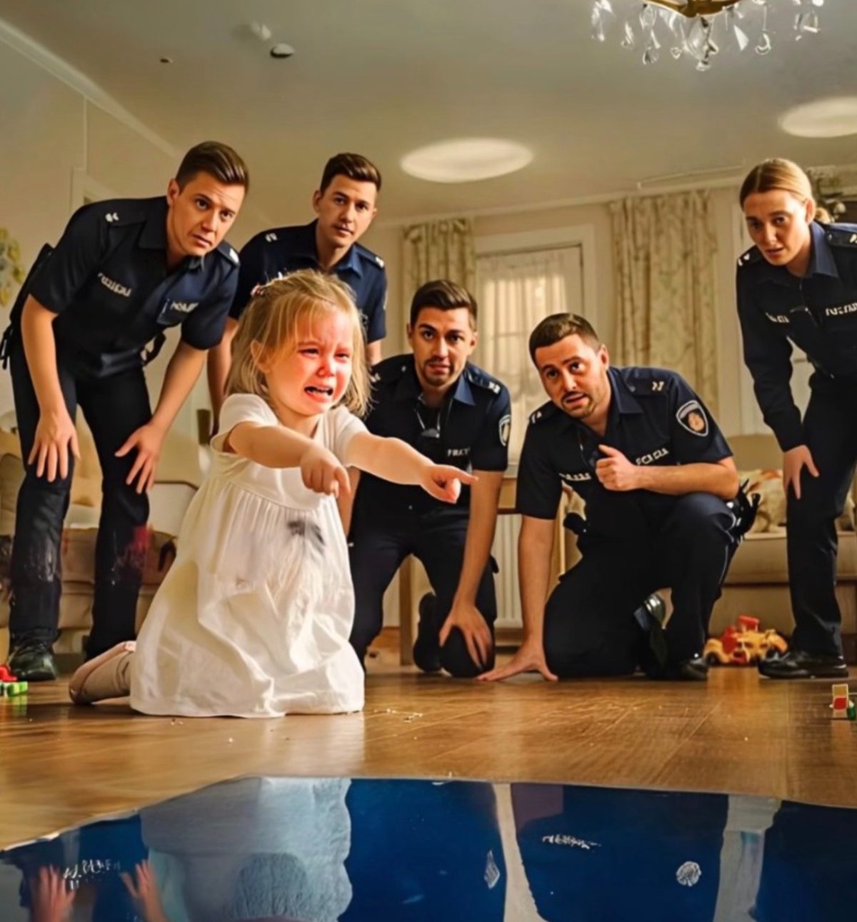 O fetiță a sunat la numărul de urgență și a spus că aude sunete ciudate de sub patul ei. Când polițiștii s-au uitat sub pat, au văzut ceva.