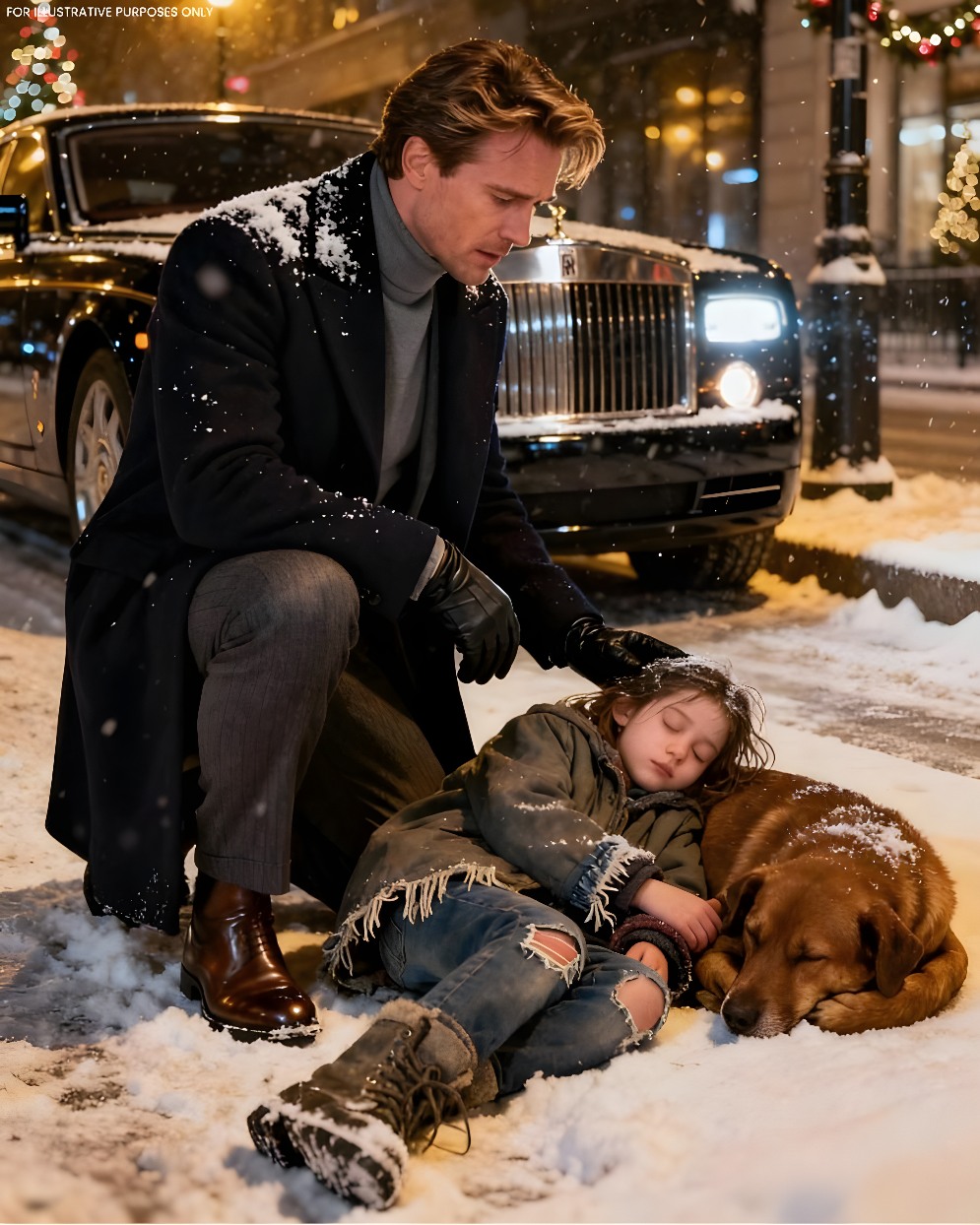 Śnieg padał jak ściana w wigilię Bożego Narodzenia, kiedy miliarder i dyrektor generalny Benjamin Cross wyszedł z błyszczącej gali Fundacji Hawthorne na Riverside Avenue.