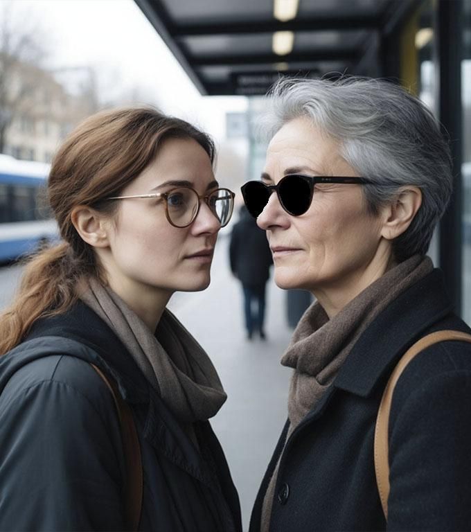 Mój mąż zostawił mnie na przystanku autobusowym — a nagle niewidoma kobieta szepnęła: „Udawaj moją wnuczkę”.