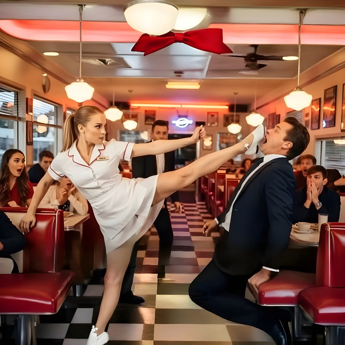 Kawiarnia tętniła życiem jak garnek na ogniu — stłumione rozmowy, dźwięk naczyń, kłęby pary z ekspresu do kawy.