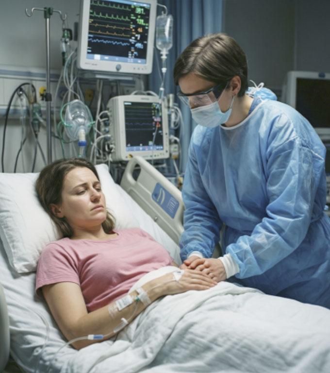 Moasa Elena Arsenievna asista la nașterea într-un spital de maternitate din oraș, când în salon a fost adusă o încarcerată.